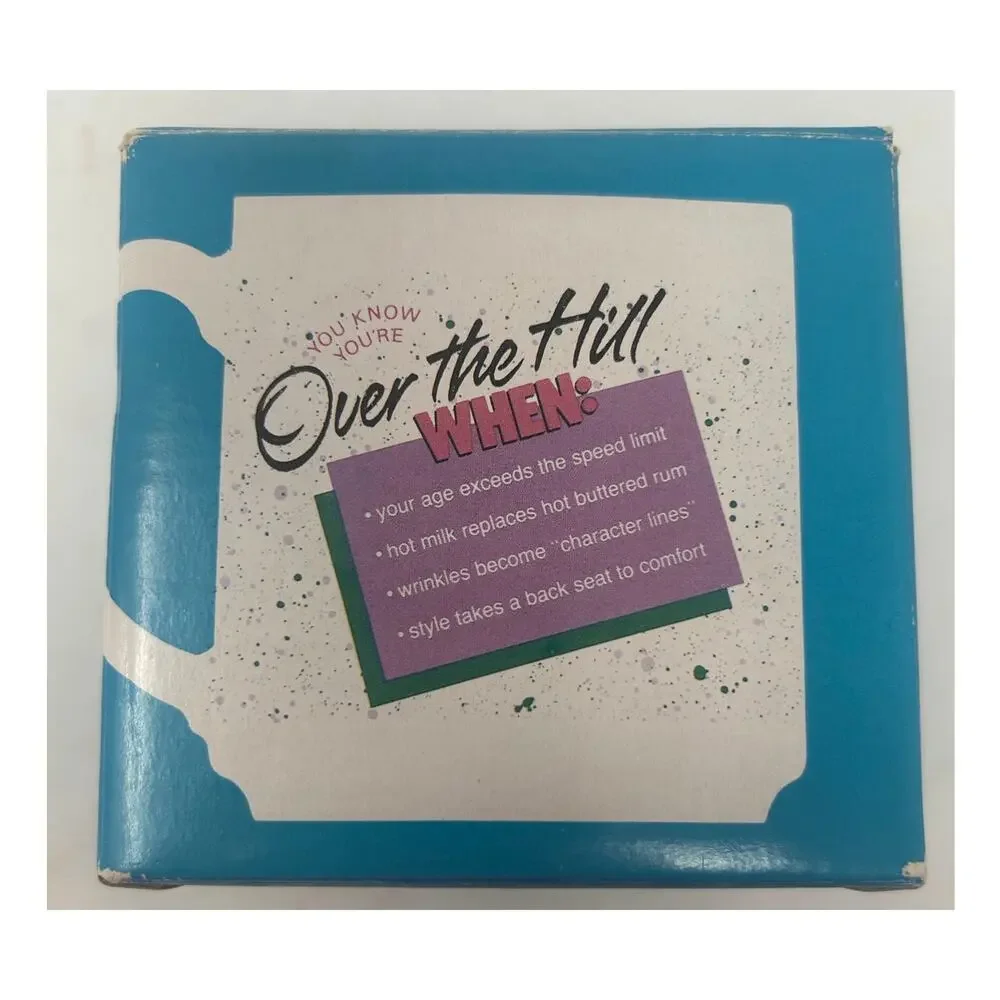 Mugs Carlton Cards White Purple 'Over The Hill' Mug 3 3/4